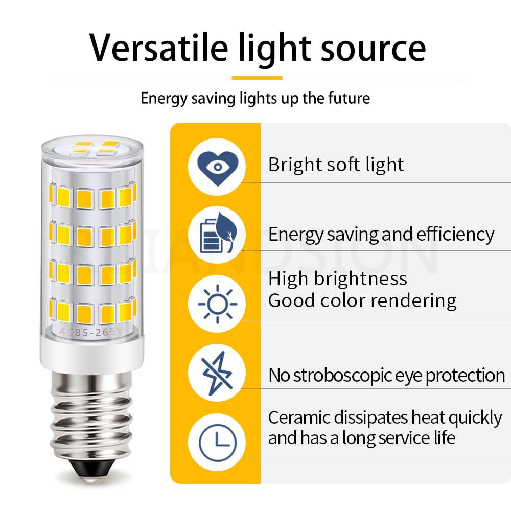 Ruiandsion Confezione da 5 Lampadine LED E14 a Mais 3W Bianco Caldo 3000K,Tensione 85V-265V,CRI Elevato Senza Sfarfallio Dissipazione in Ceramica Base E14 per Lampade a Sospensione,Cappa da Cucina