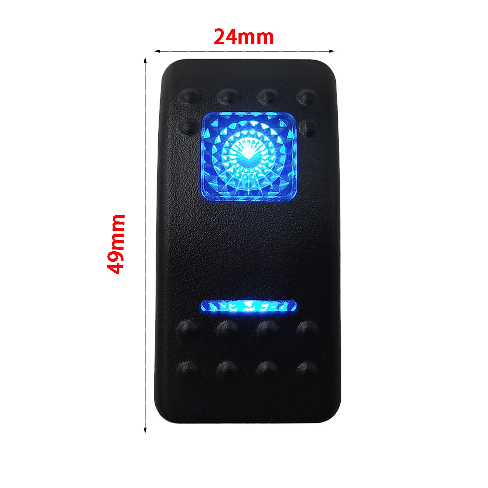 Pulsante interruttore a bilanciere LED blu 5 pin e 7 pin ON OFF ON for auto marine luci interne for barche parti accessori camper(Compressor)
