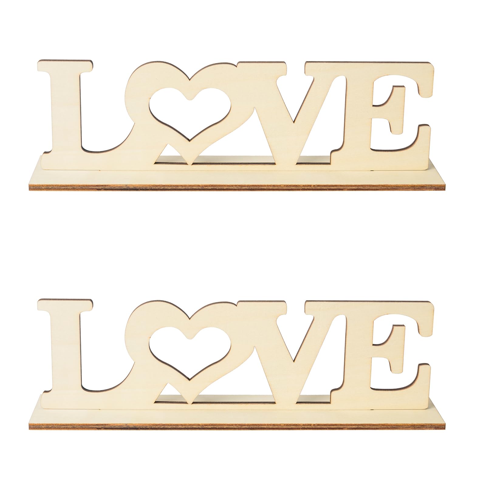 Love Table Wood Sign Cutout Love Letter Wooden Sign Decorative DIY Words Freestanding Decoration