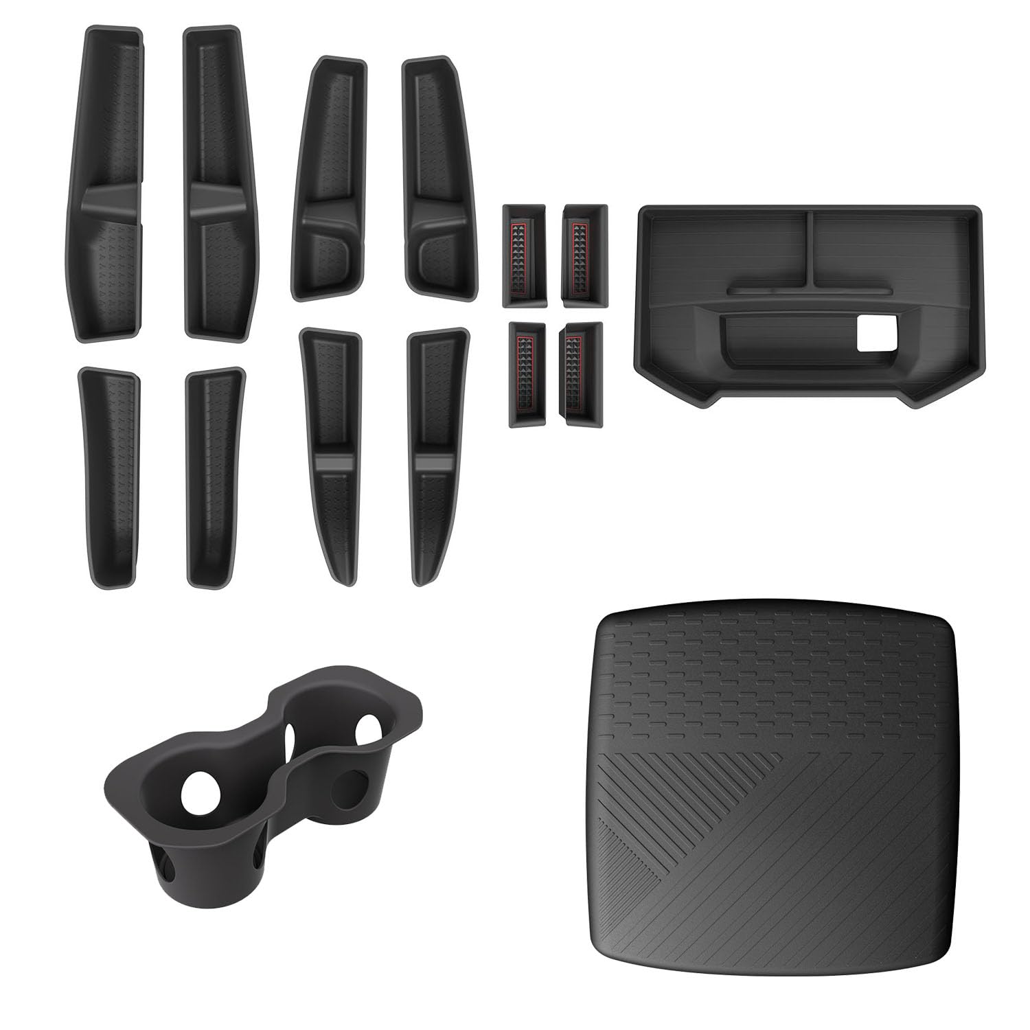 CZmenghe Dashboard Storage Organizer Compatible with 2019-2026 Dodge RAM 1500 Door Storage Box Cup Holder Center Console Armrest Cover Replacement for 2019-2026 Dodge RAM Accessories