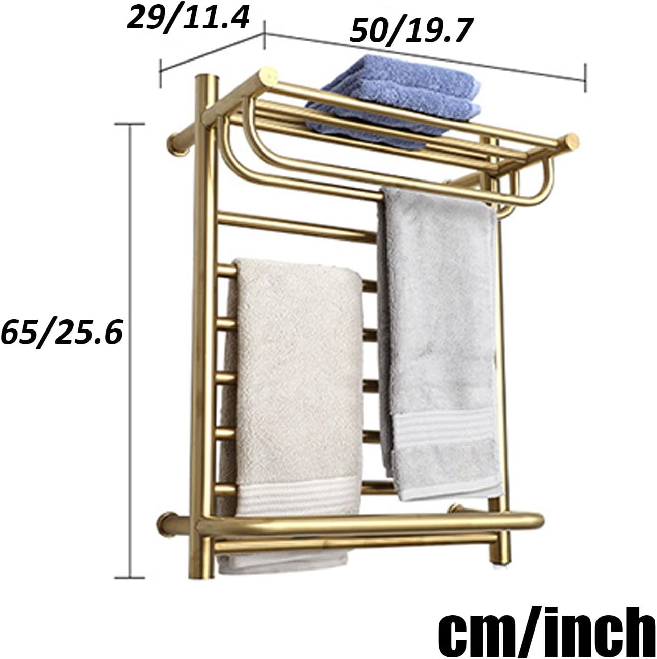 Smart Stainless Steel Heated Towel Rack - Wall Mounted Electric Warmer Energy-Saving Design for Bathrooms Plug-in Convenience Stylish Home Accessory