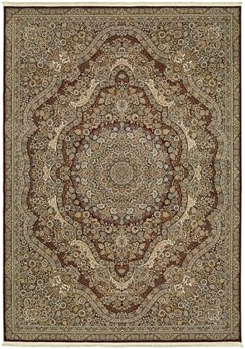 Oriental Weavers Masterpiece Area Rug - 8022R - 7'10" x 10'10" - in Red/Gold - Vintage Inspired, Stain Resistant, Family and Pet Friendly, Dining, Living Room Rug