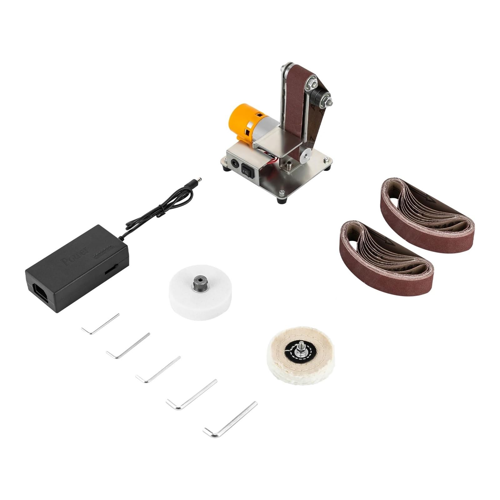 Mini Levigatrice A Nastro, Smerigliatrice Da Banco Elettrica, Tavolo, Lucidatrice 4000-9000/min Motore Potente, Basso Rumore