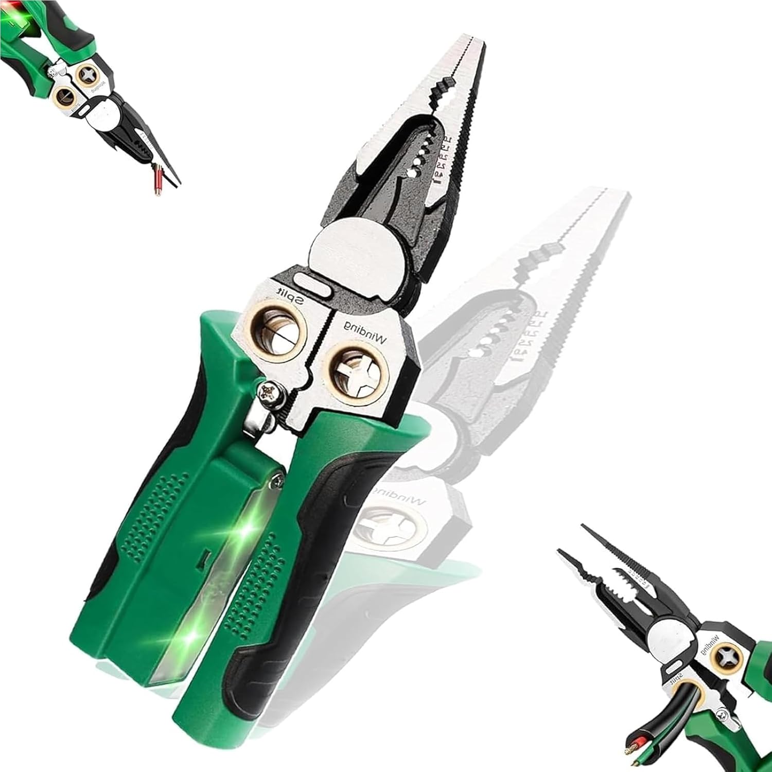 2026 New 8 In 1 Wire Strippers with Voltage Tester, Cable Scissors for Scraping and Pressing Wires, Wire Stripping Tool for Heavy Duty 220V AC/DC Tester Hot/Neutral Wires, Electrician Repair Tool
