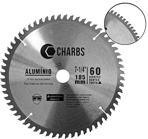 Disco Lâmina Serra Wídea para Alumínio 7 1/4 Pol 185mm 60 Dentes Charbs
