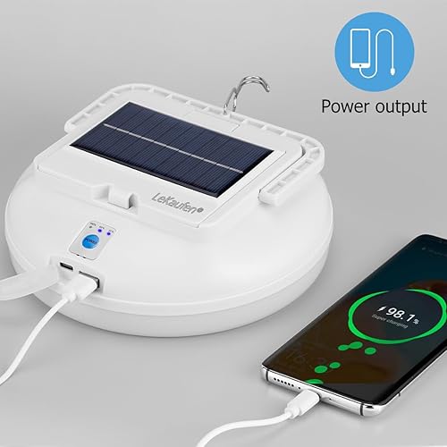 Miniatura 8 de Luz solar de camping de 4500 lm, linterna portátil para camping, luces impermeables para tienda, lámpara recargable por USB brillante para acampar