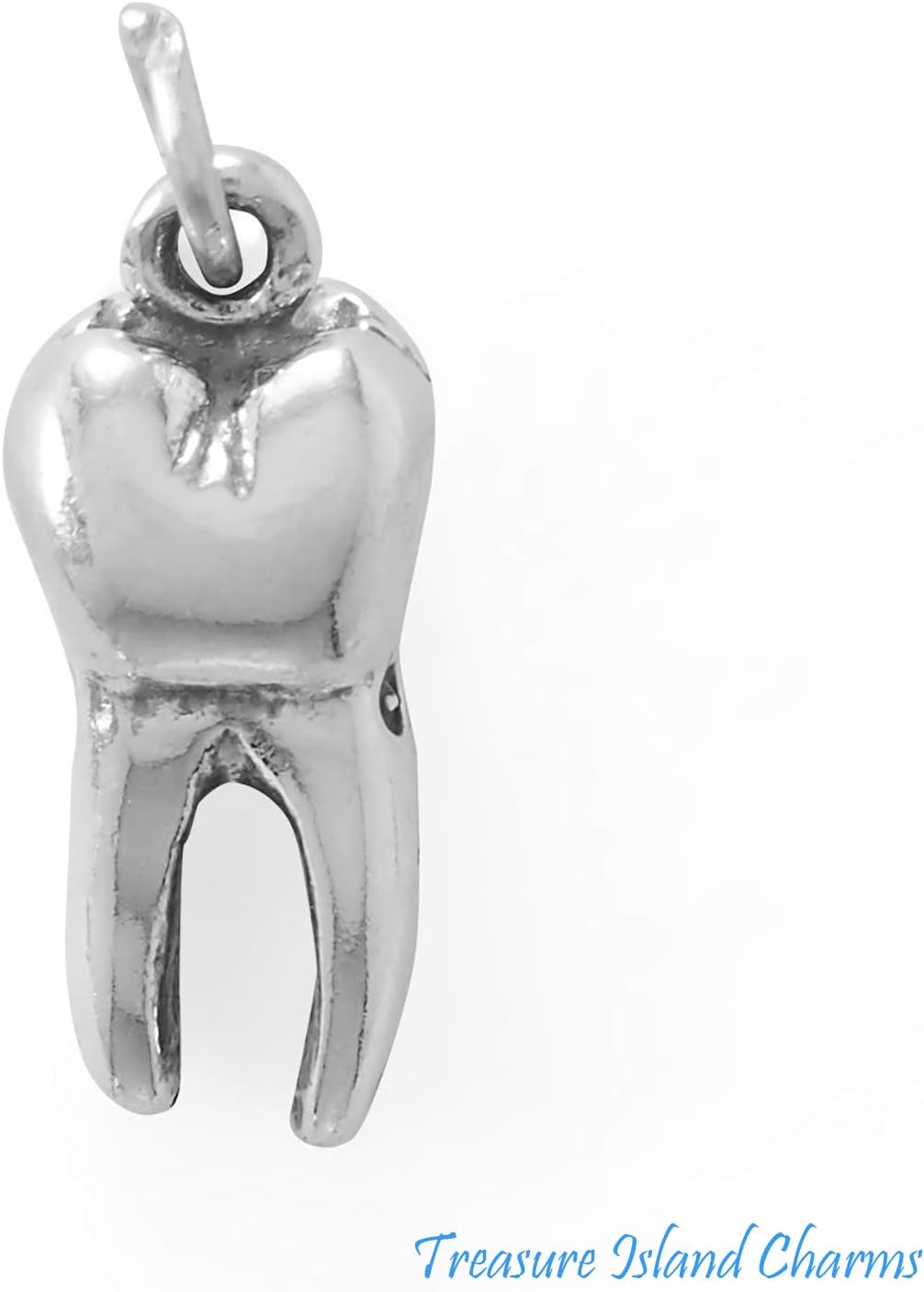 Molar Tooth Dental Dentist 3D 925 Solid Sterling Silver Charm Pendant Bracelet Jewelry Making Supply