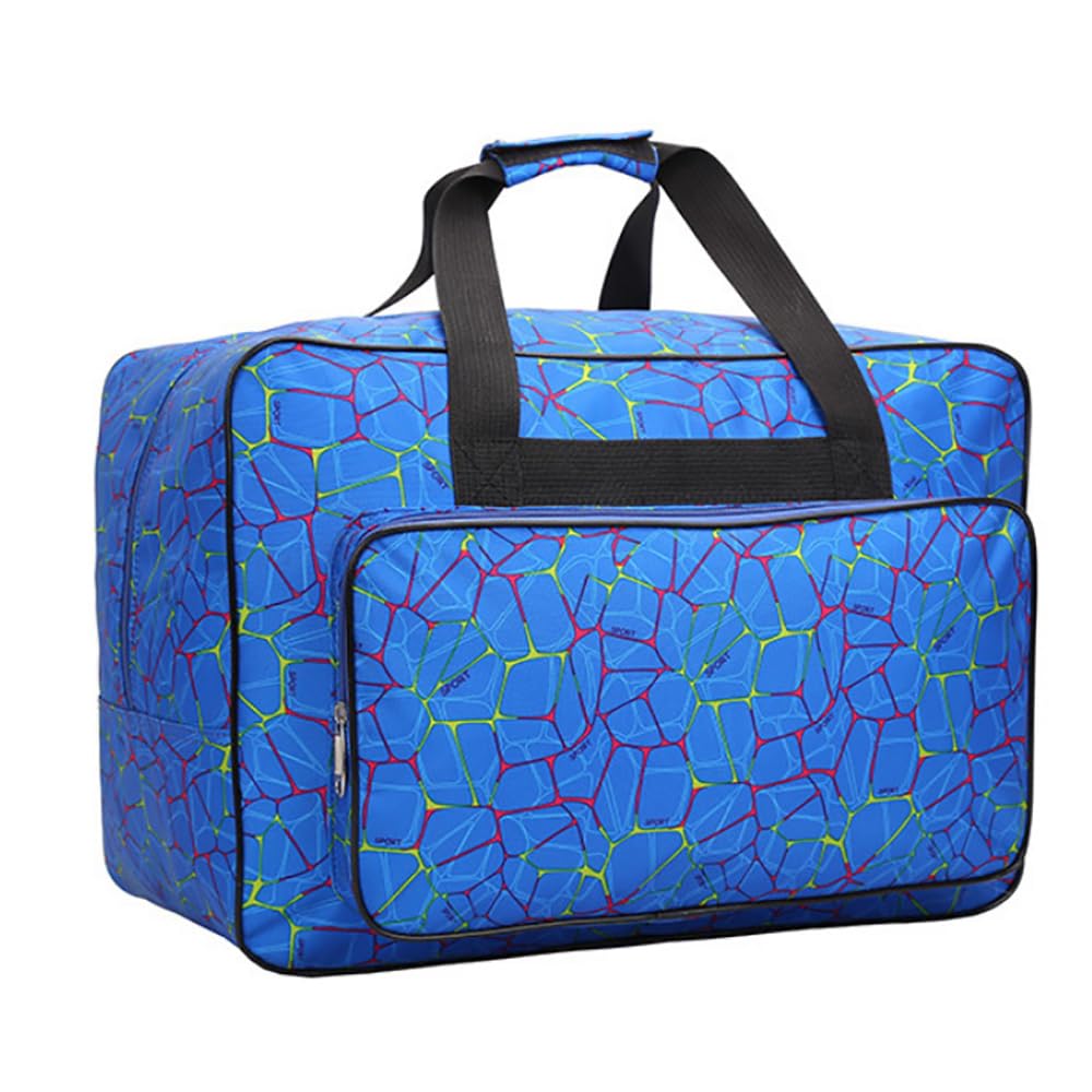 Waterproof Nylon Sewing Machine Tote Bag - Portable Storage Bag w/Pockets & Handle for Most Standard Machines (S,Blue)