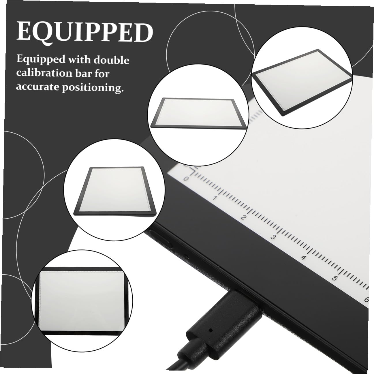 Table Lumineuse de Traçage A4 Portable pour Dessin, Noir, 1 Pièce