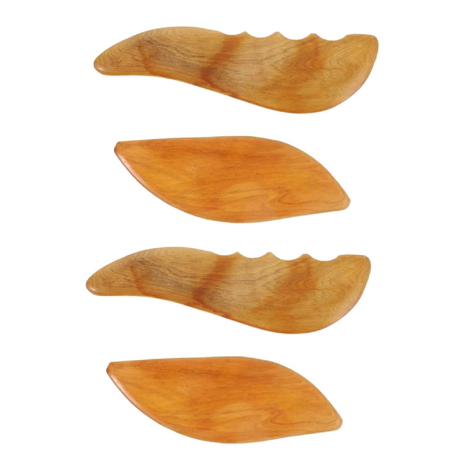 esmen Piedras de Masaje 4 Piezas de Madera Maciza Gua Sha Tablero de raspado Facial raspador de Cuidado de la Piel para Cara, Ojos, Cuello guasha Facia