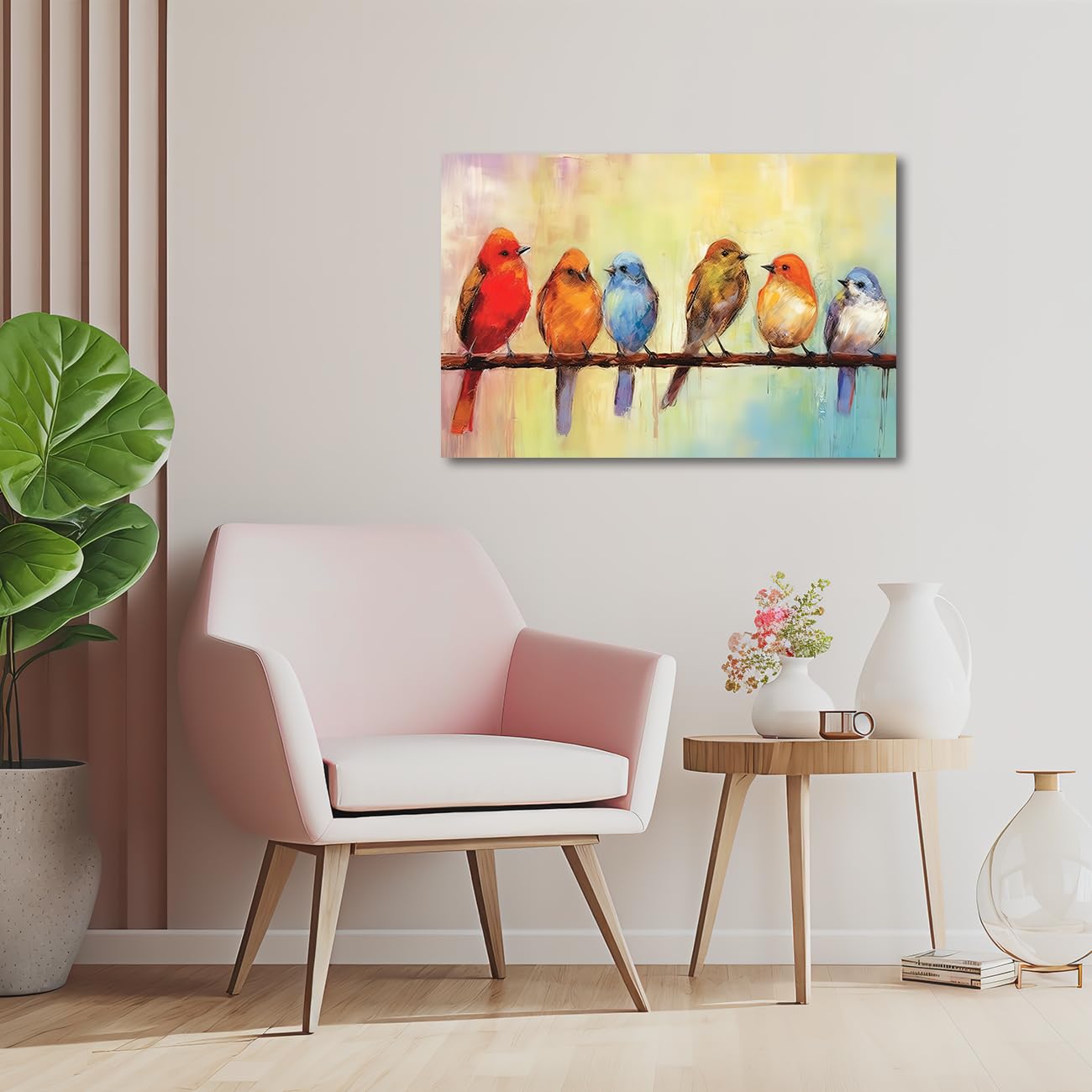 Amazon.co.jp: LZIMU 鳥の絵画 ウォールアート 大型 カラフル ハチドリ