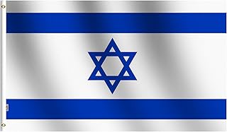 rhungift Israel Flag 3x5 feet,Canvas Header and Double Stitched - Brass Grommets for Easy Display,Vivid Color and UV Fade Resistant Israeli Flag