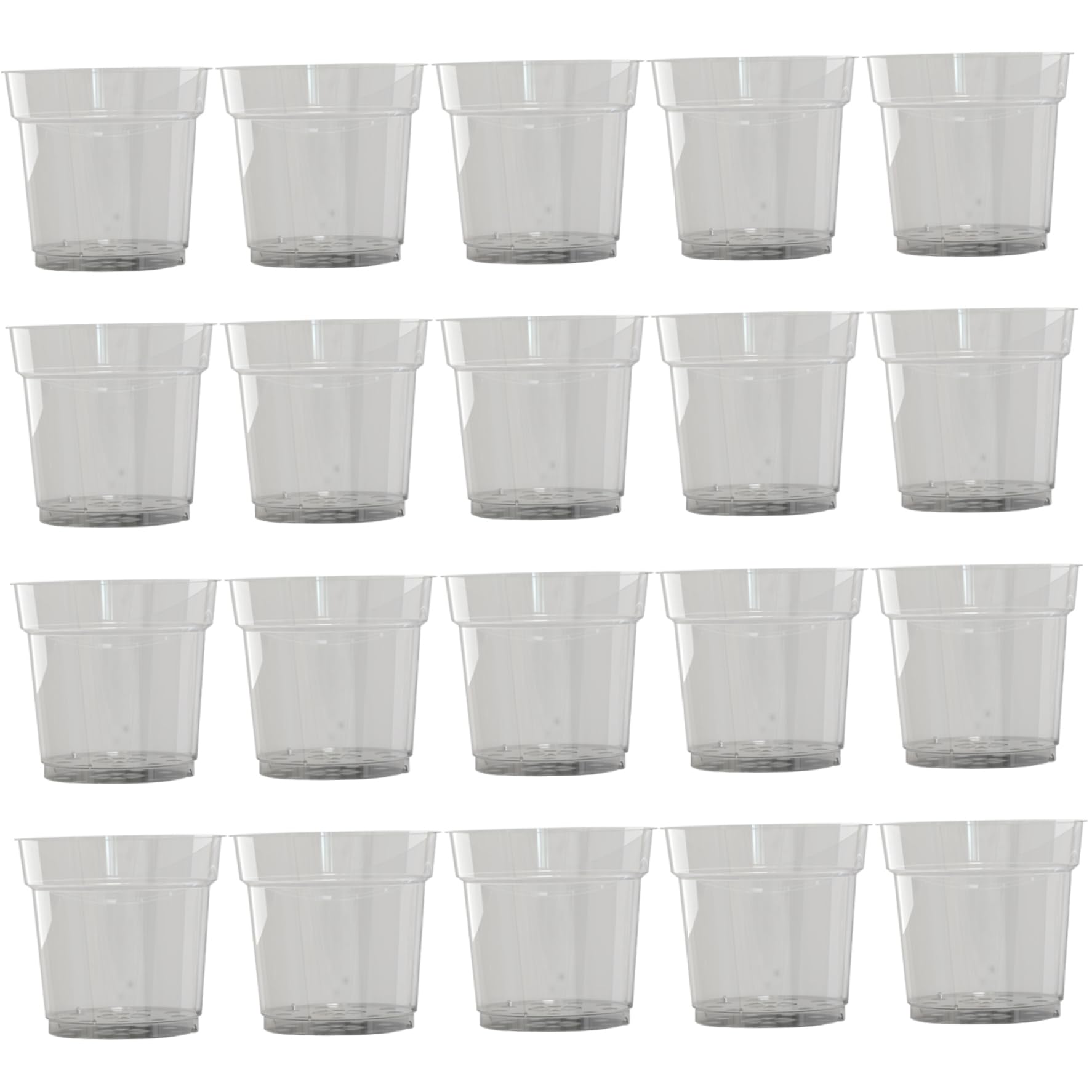 Wedhapy Planter Nursery Pots Clear Nursery Pots, 20PCS 4.5 Inch Plastic Plant Pot with Drainage Hole, Planter, Small Clear for Plants Style 2