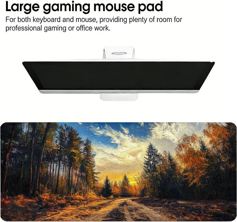 Abstrakcyjna podkładka pod mysz XXL 1200 x 600 x 3 mm, podkładka pod mysz z szerokim lasem podkładka do gier, przyszyte krawędzie, antypoślizgowa gumowa podkładka pod mysz, do biura i gier, prezenty