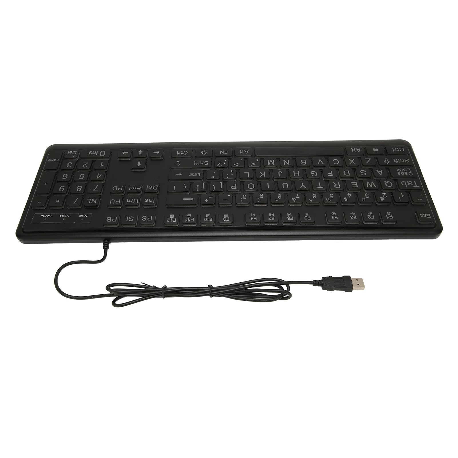 Tastiera di Stampa Grande con Lettere e Retroilluminazione Audaci - Tastie di Computer Retroilluminato a LED Cablato USB Facile Digitazione