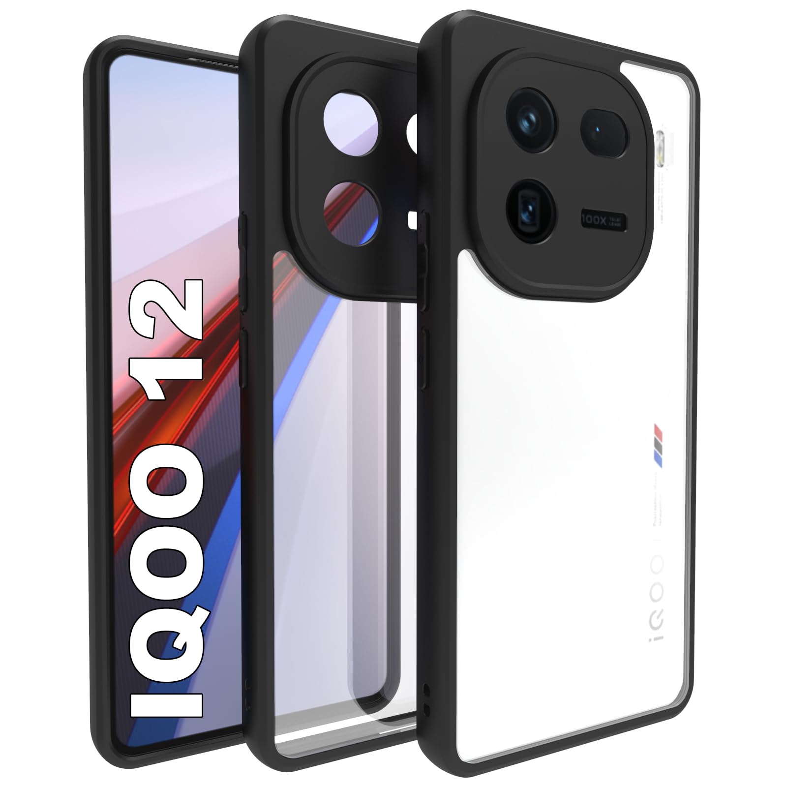 RIGGEAR Shockproof Sleek Hybrid Armor Back Cover Case Compatible with iQOO 12 5G (Transparent PC + Black TPU Bumper) (B0CP7DSX62) Amazon Price History, Amazon Price Tracker