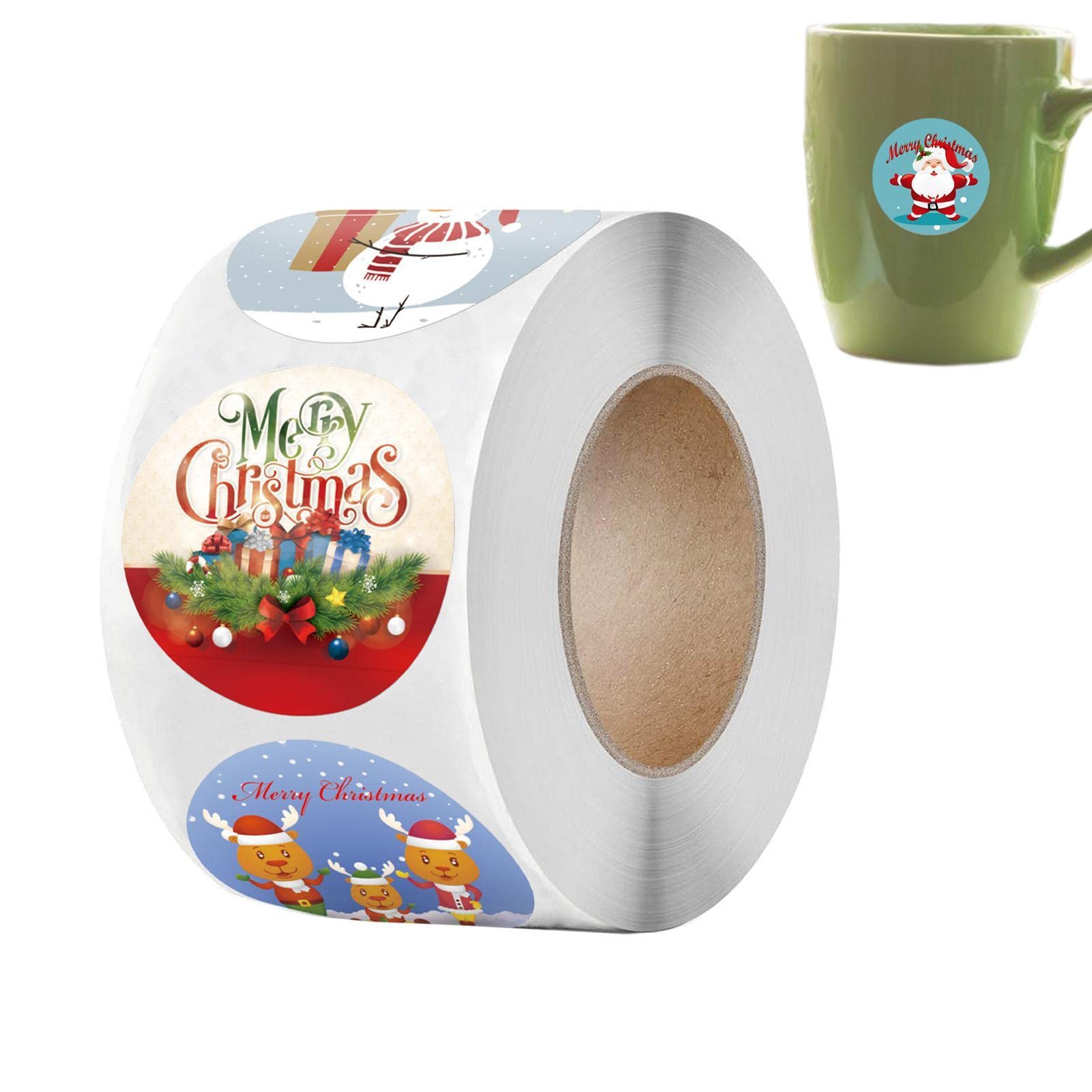 Christmas Envelope Seal Stickers - 500 Sheets/roll Snowman Stickers For Crafts | Strong Bond Christmas Tags Stickers, Merry Christmas Stickers For Kids, Greeting Cards