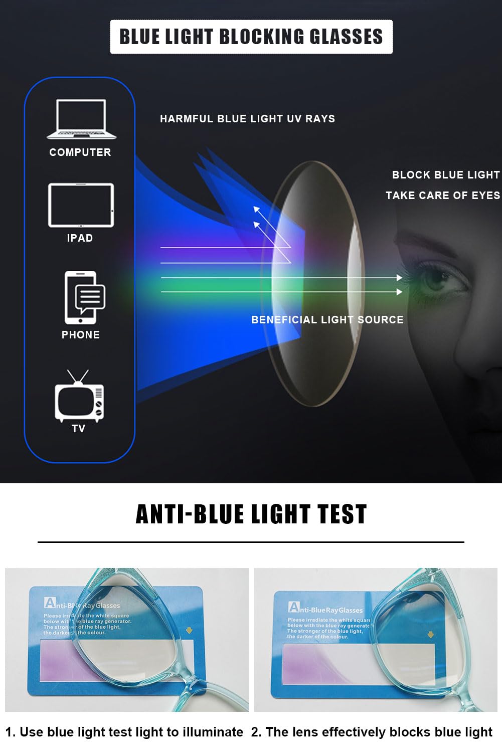 VEVESMUNDO Sonnenlesebrille Getönt Lesebrille Blaulichtfilter Rechteckig Damen Herren Sonnenbrille mit Sehhilfe mit UV-Sonnenschutz