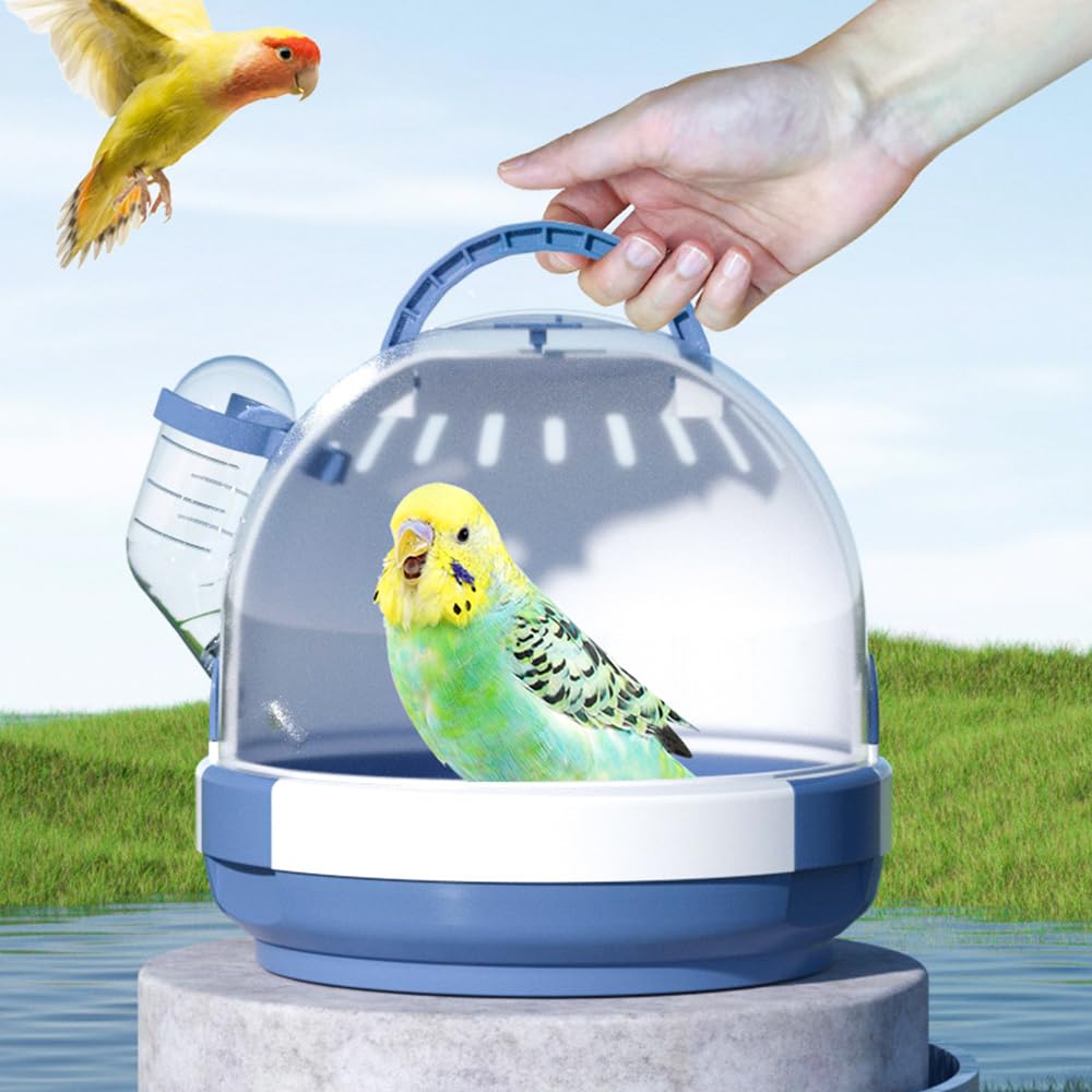 Hamster-Transportkäfig, tragbarer Mäuse-Reisekoffer, Kunststoff-Kleintier-Transportkäfig, Ratten-Transportkäfig mit Wasserflasche für Kleintiere, Rennmäuse, Mäuse, Zwerghamster – Blau