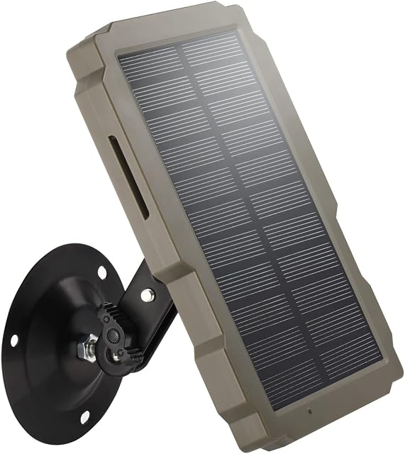 Wildlife Camera Solar Panel, Solar Charger Kit DC 12V/1A 6V/1.5A with Built-in 3000mAh Rechargeable Lithium Battery IP66 Waterproof Hunting Accessories