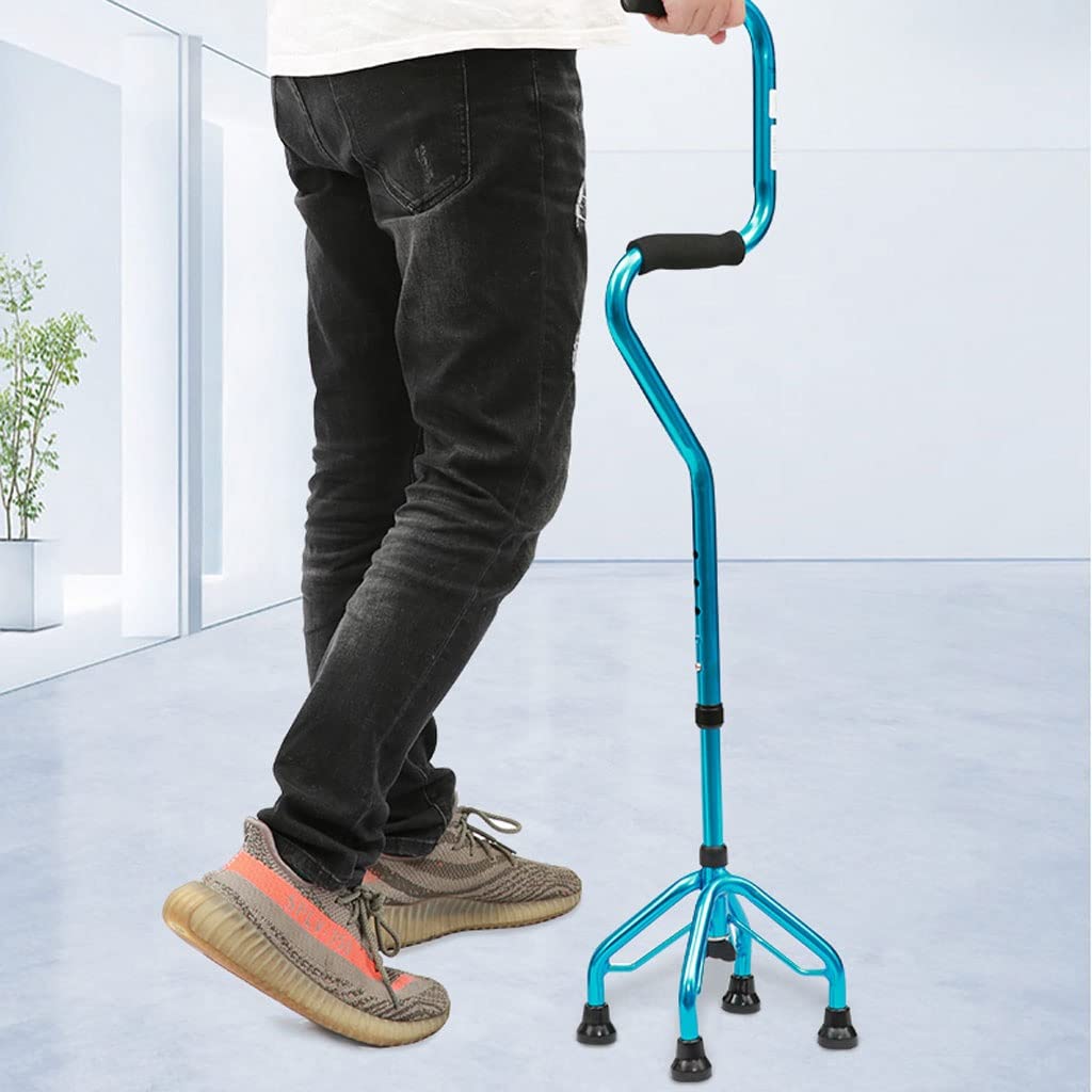 bastone da passeggio, Bastone da passeggio antiscivolo a quattro zampe for anziani con bastone multifunzionale leggero e a punte
