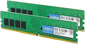 Crucial Kit RAM DDR4 de 32 GB (2 x 16 GB), memória de desktop CL22 de 3200 MHz (PC4-25600), UDIMM de 288 pinos, downclockable para 2933/2666MHz, compatível com Intel e AMD Ryzen - CT2K16G4DFRA32A