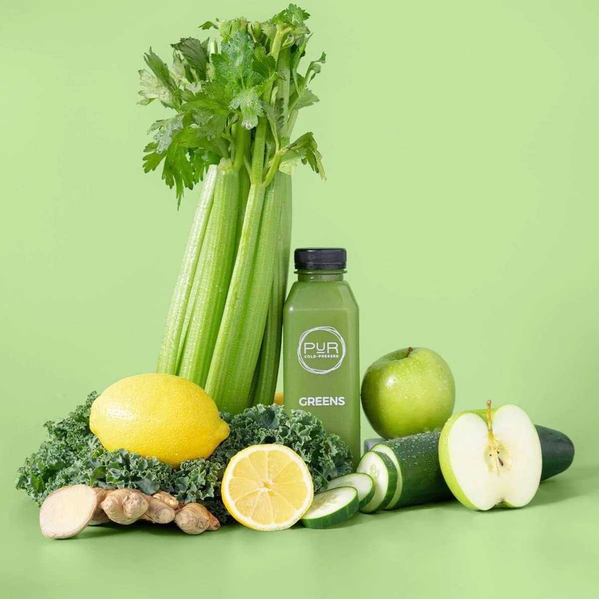 PUR Cold-Pressed Juice – 5-Day Signature Juice Cleanse – Natural Reset Supports Wellness, Digestion & Energy – Greens, Celery Kick, Blue Chia, Sunny Citrus & Raw Red – 30 Bottles