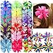 40pcs Hair Bows For Girls Grosgrain Ribbon Rainbow Pinwheel Boutique Bow Clips For Teens Kids Toddler Pigtails (20colors x 2)