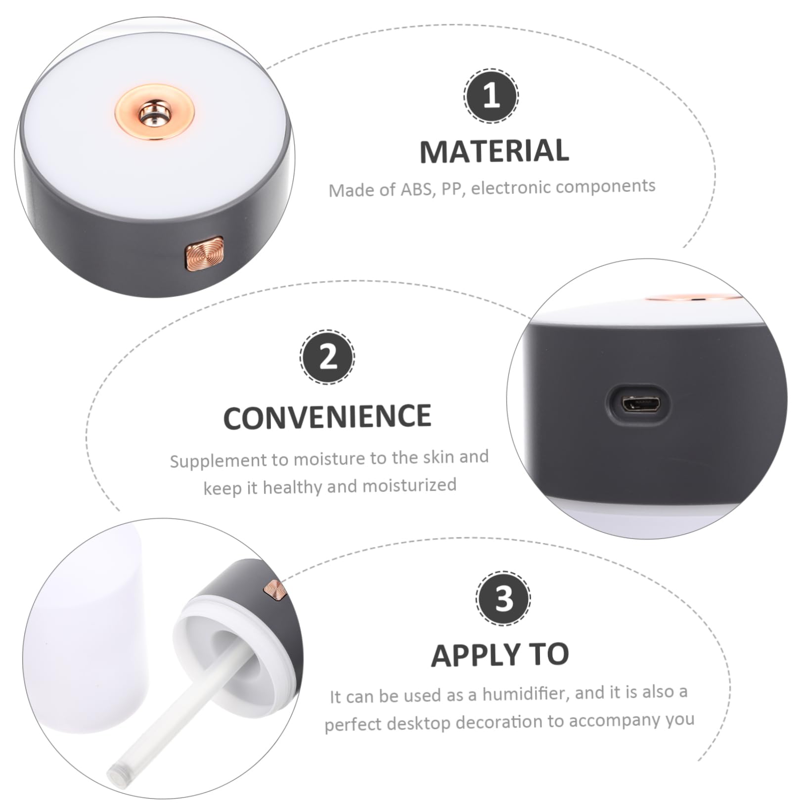 Umidificatore USB Creativo da Tavolo 300ml Abs Pp