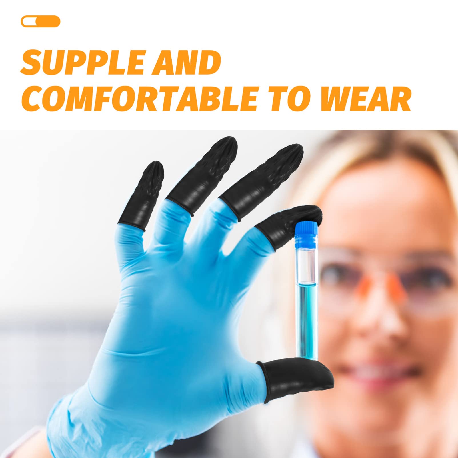 Healeved 2sets Rubber Dust- Finger Stall Finger Sleeves Anti-Static Finger Cot Finger Gloves for Work Electronic Accessories Small Finger Cot Working Gloves Black 200pcs*2