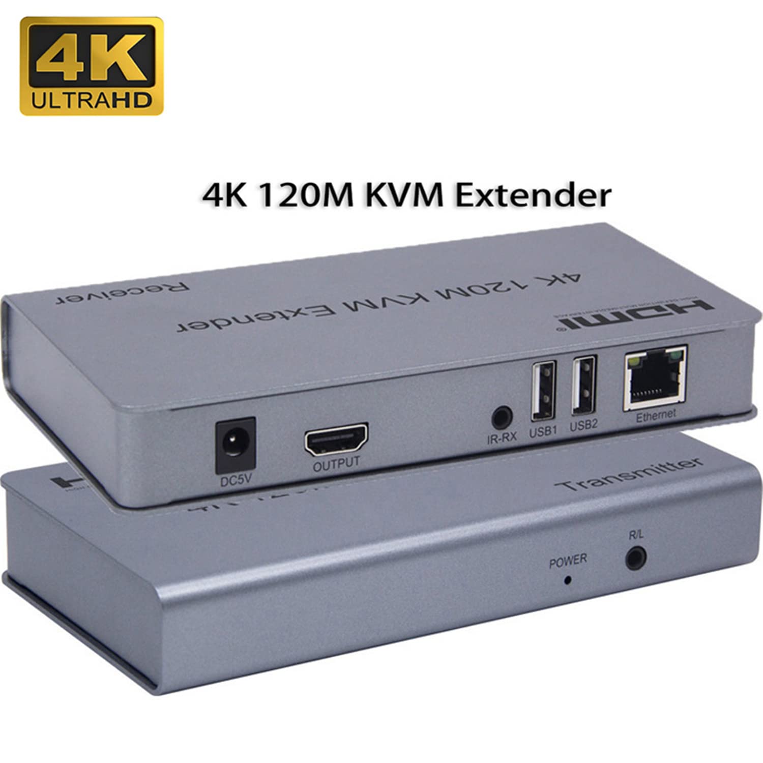 Extendeur KVM HDMI 4K 120M par RJ45 Ethernet Cat5e Cat6 convertisseur de câble TX RX Support USB souris clavier Extension écran tactile