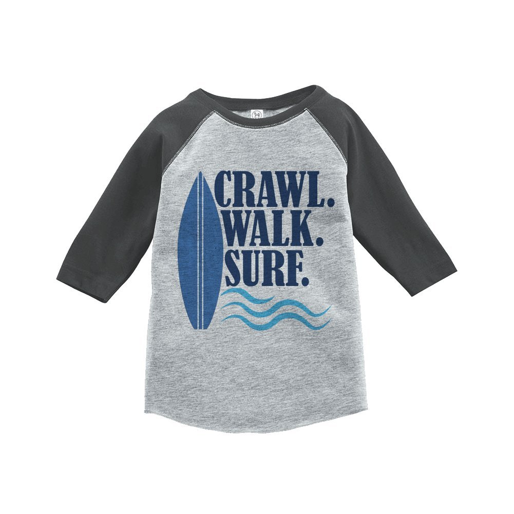 Custom Party Shop Crawl Walk Surf Summer Raglan Tee