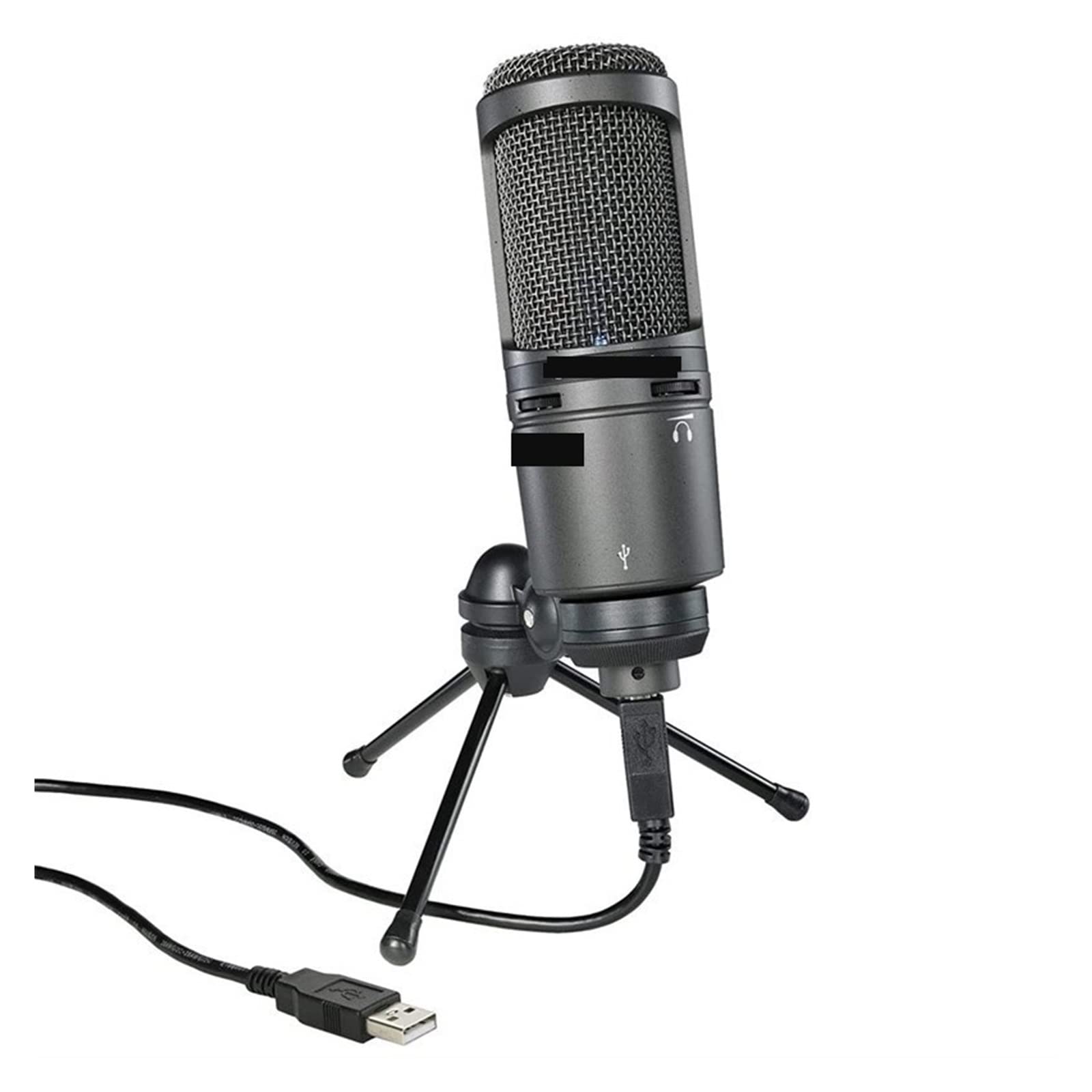 Microphone USB à condensateur cardioïde pour enregistrement de podcasts