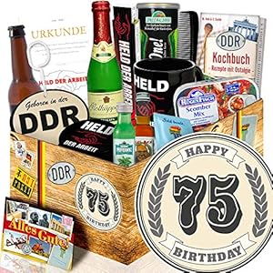 Geschenk zum 75. / 75 Jahre Geburtstag / Ossi Paket Männer