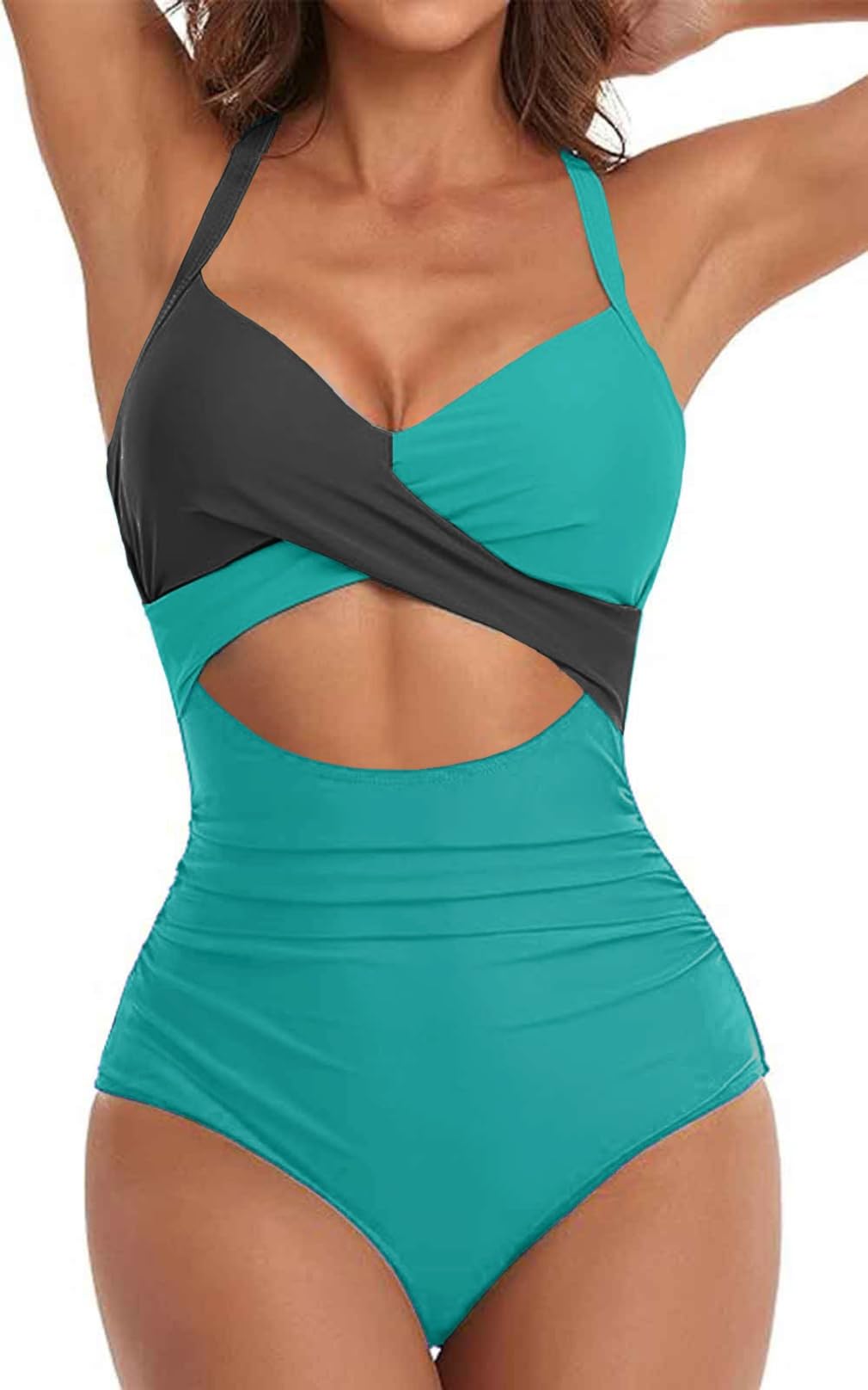 Yutdeng Bañador Mujer Traje de Baño Cut out Vintage Bañador Push Up Vientre Plano Bañador Reductor Barriga Bañadores Una Pieza Mujer Natacion Tallas Grandes Bañador Deportivo