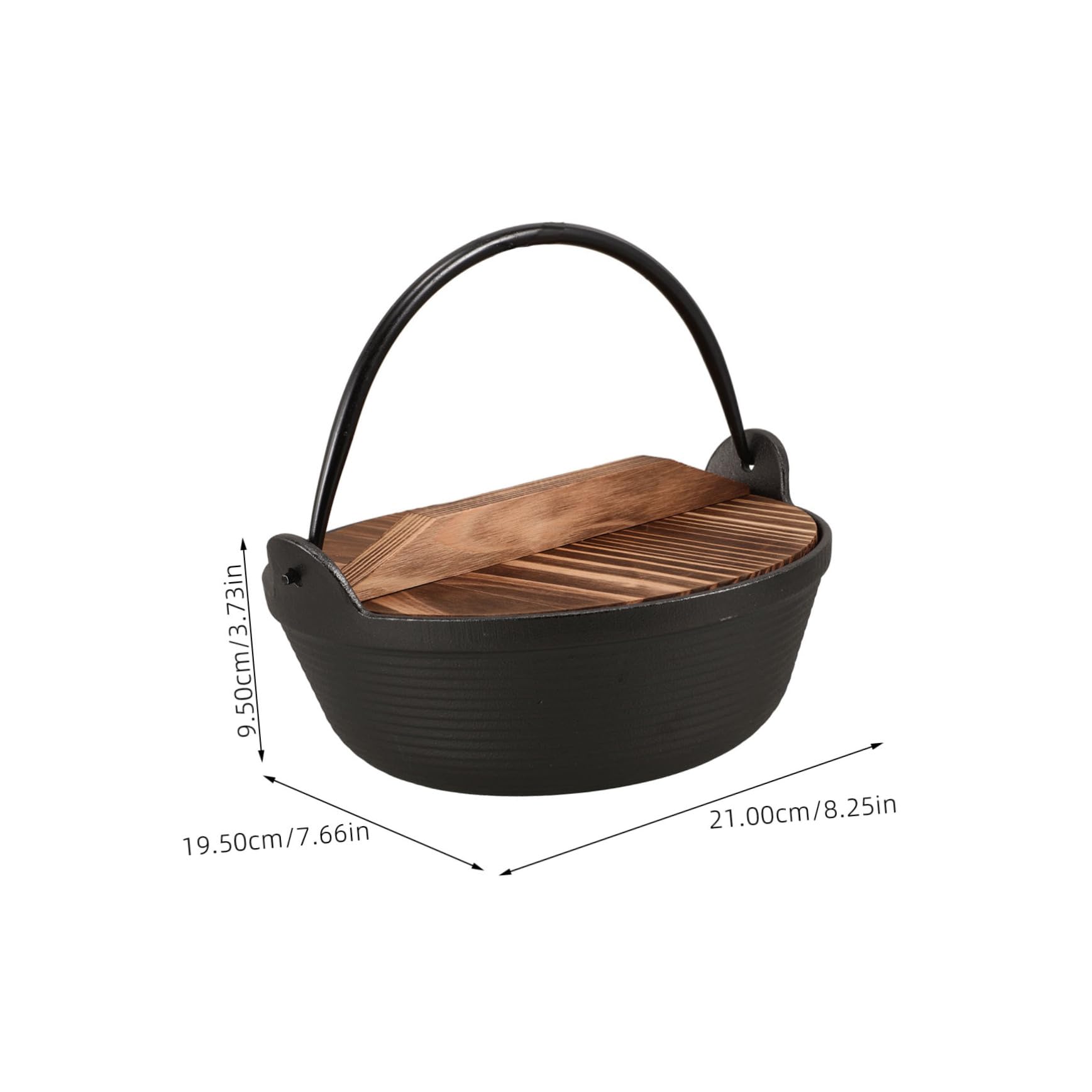 Anneome Camping Cookware Cast Pot with Hanging Pot Japanese Style Cooking Utensil Large Capacity Pot for Family Outdoor Use