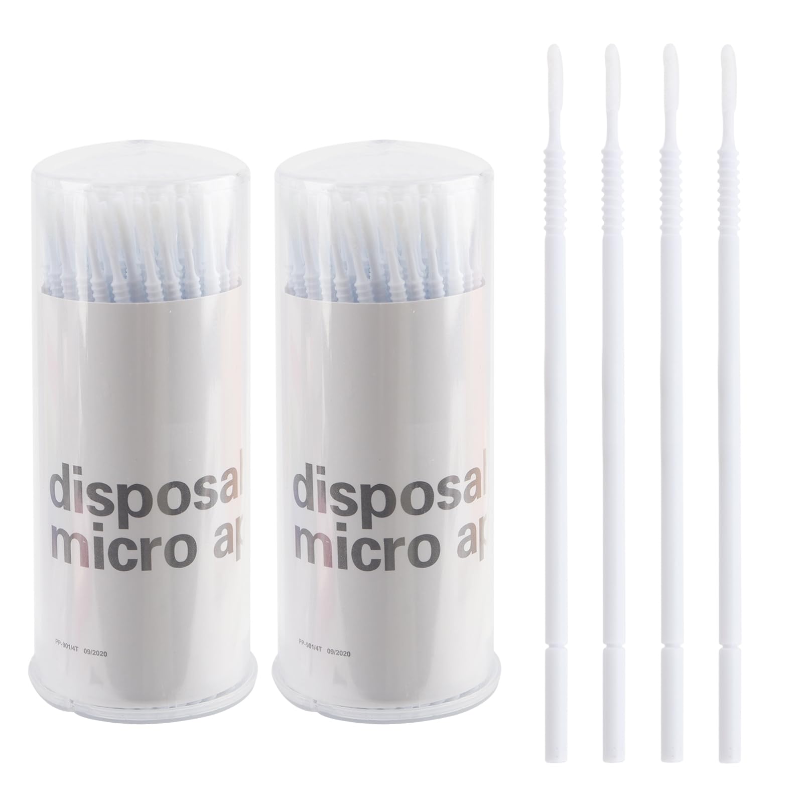 200pcs Micro Brushes, Precision Microswabs for Eyelash Extensions Lash Mascara Applicators Makeup and Personal Care(White)
