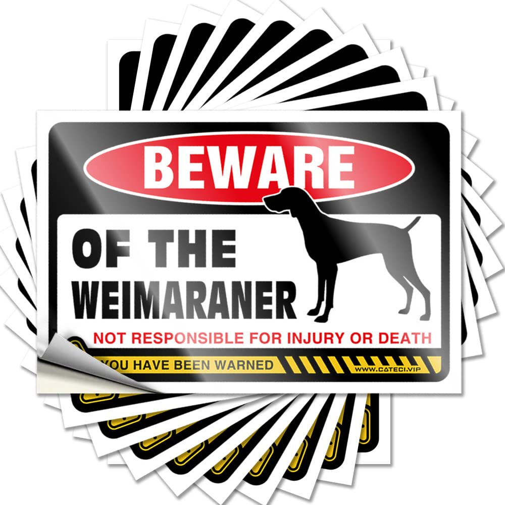 Beware of Weimaraner Sticker Core Self Adhesive | Scented Fun Vinyl Sticker Pack for Surfing(12X18CM)