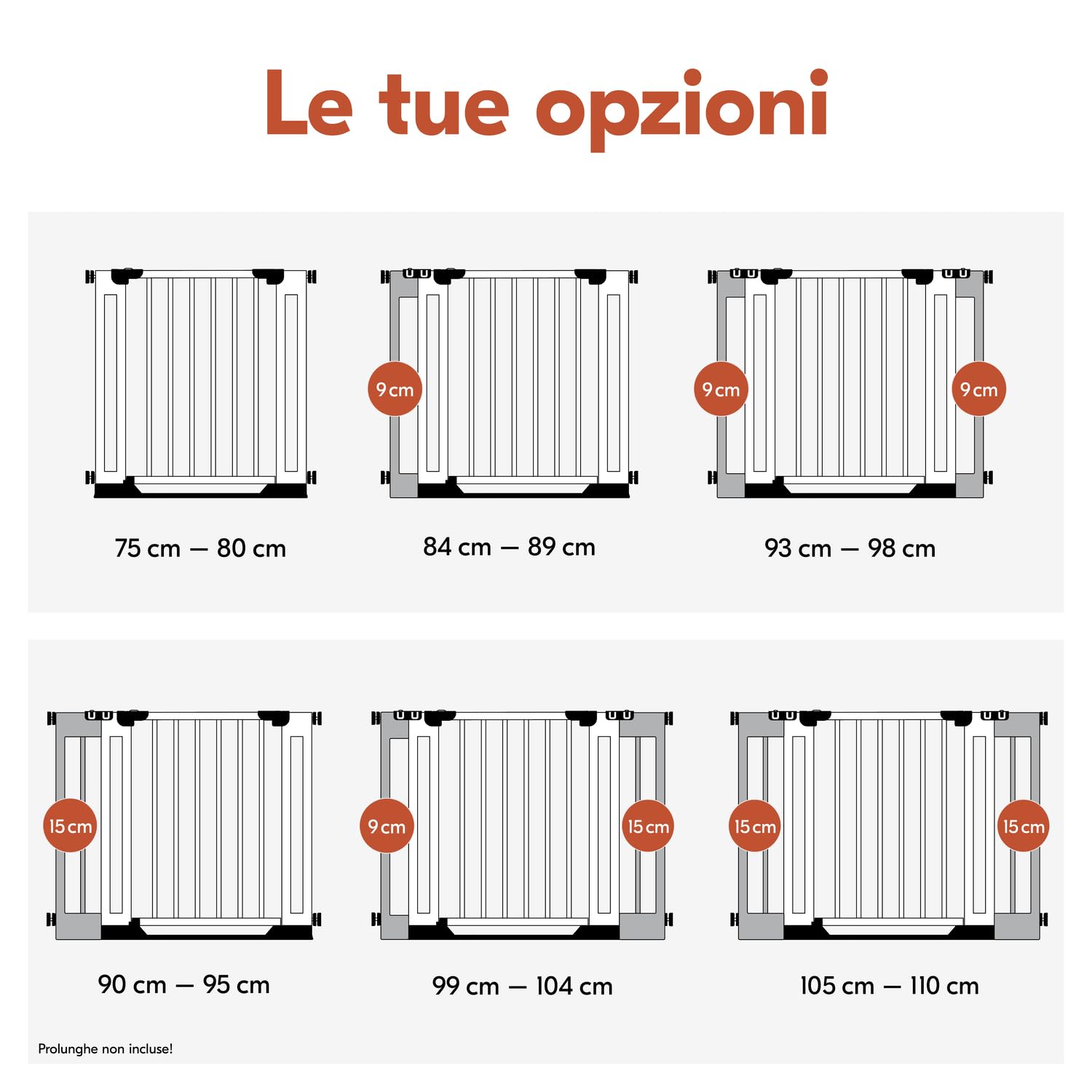 hauck Clear Step Easyclose Eco, Legno di Faggio - Cancelletto di Sicurezza Porte e Scale Interno per Bambini e Cani - Regolabile 75-80 cm con Viti Incluse - Alto 76 cm - Fissaggio Stabile con Fori
