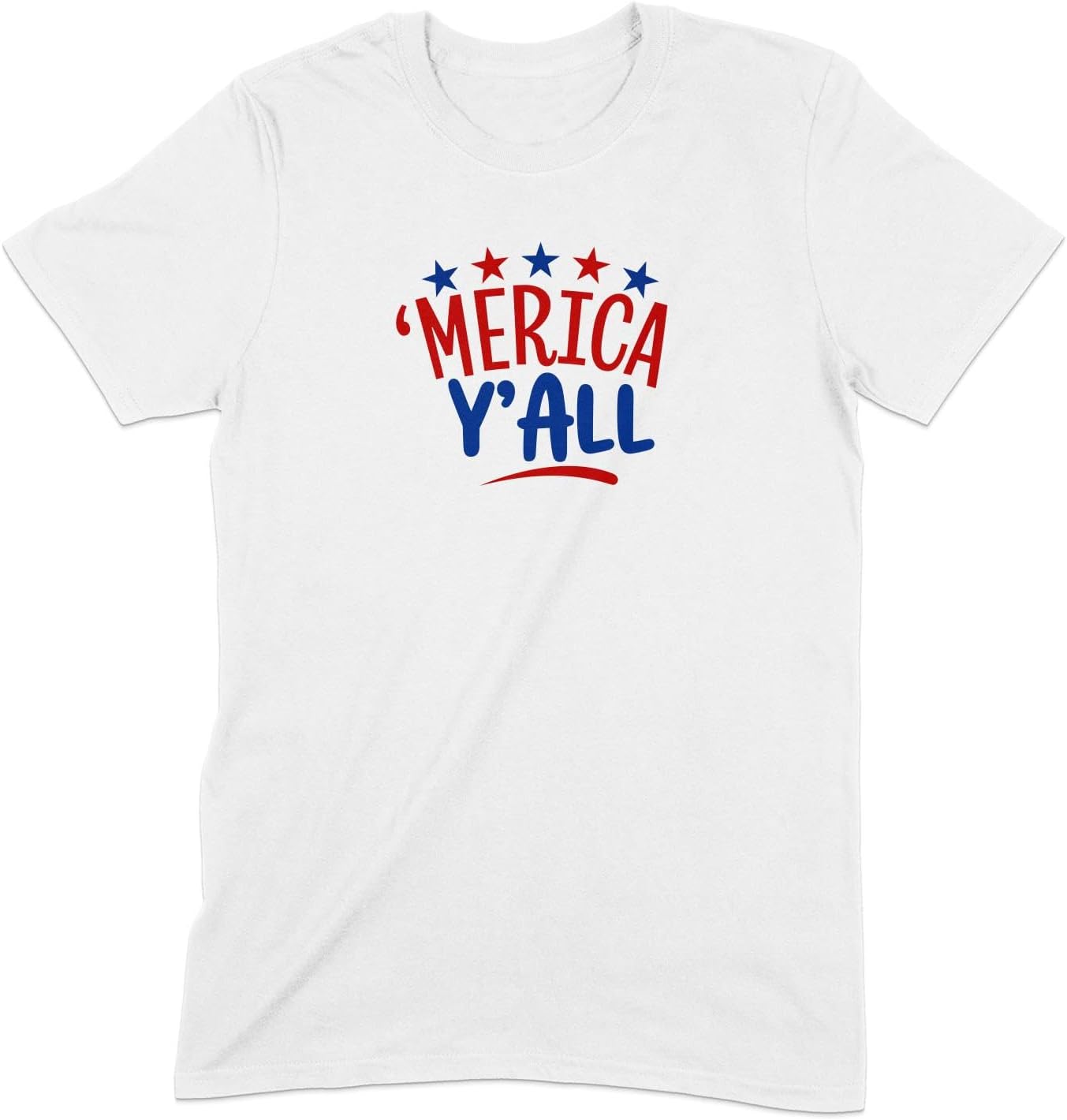 Seek Buy LoveMerica Y'all T-Shirt, Patriotic American Pride Tee, USA Stars Casual Shirt, Fourth of July Independence Day Top, Southern Slang Apparel
