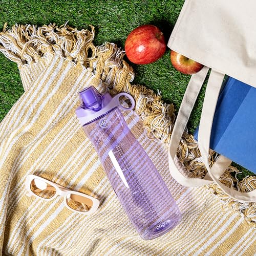 Image of Pogo 40oz Plastic Water Bottle with Chug Lid and Carry Handle, Reusable, BPA Free, Dishwasher Safe, Perfect for Travel, School, Outdoors, and Gym, Lilac