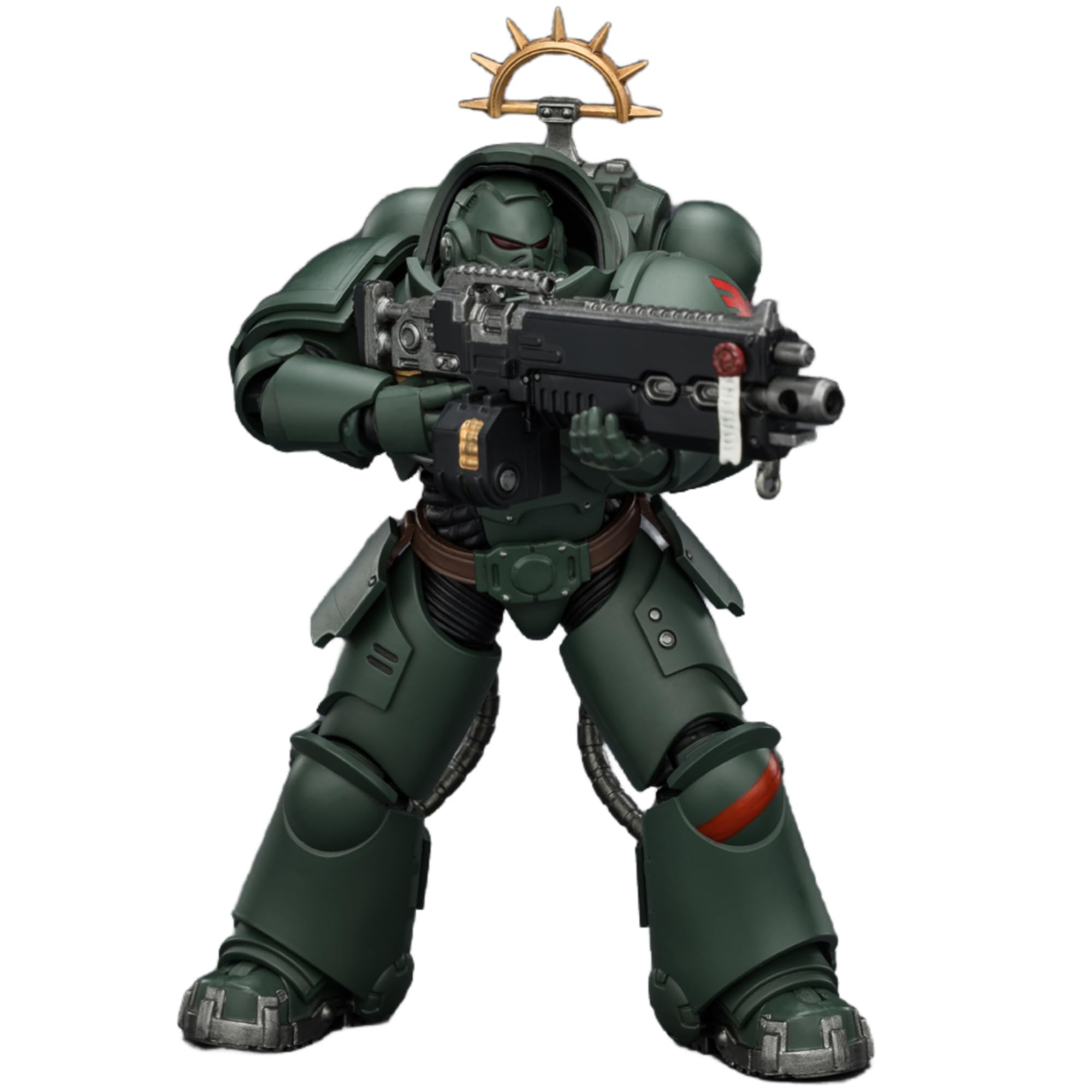 JOYTOY Dark Angels Warhammer 40k 1/18 figurka gra edycja Dark Angels ciężki orędownik z ciężkim karabinem śrubowym i pistoletem śrubowym, prezenty kolekcjonerskie, zabawki dla dzieci w wieku 15+ i