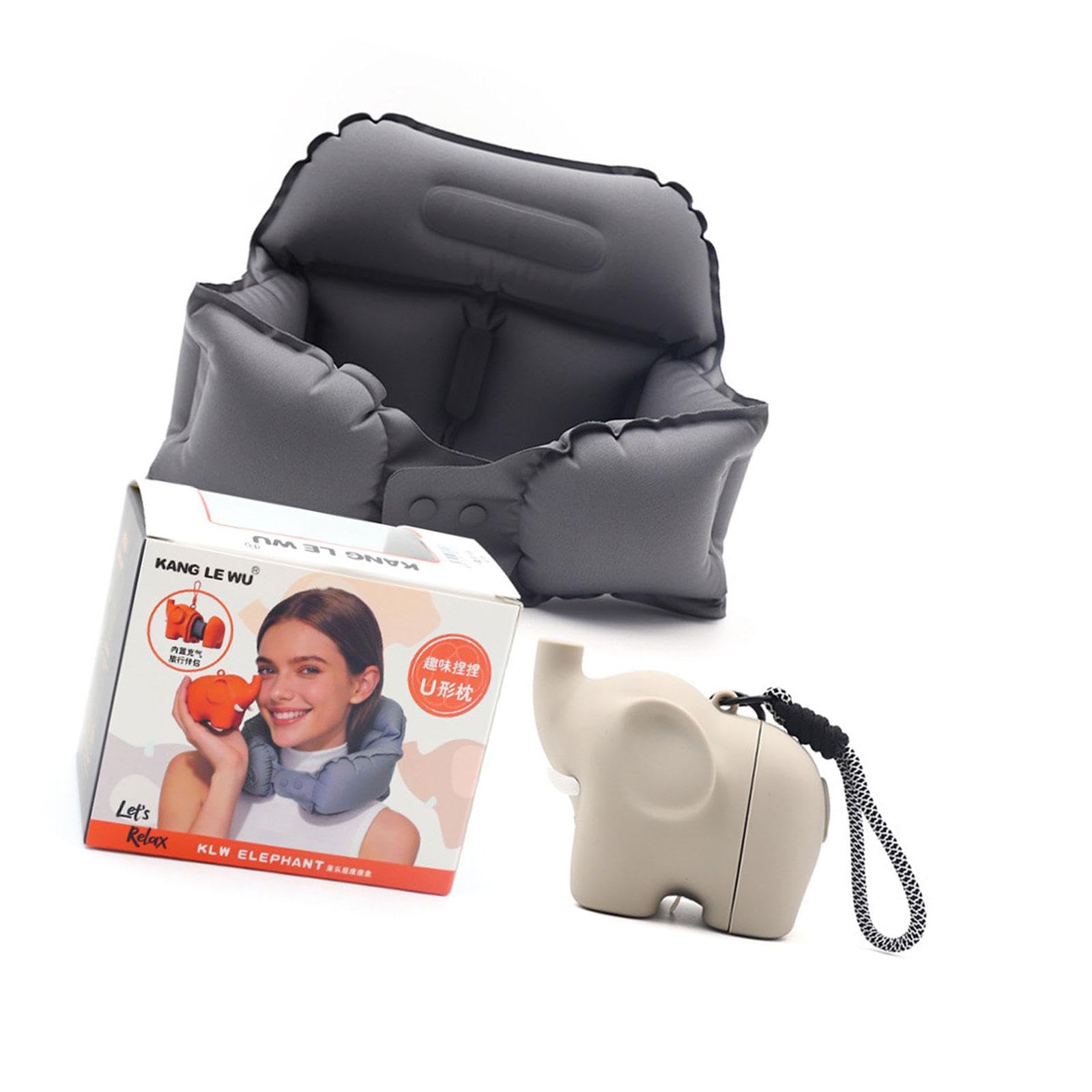 Apglsxy Light Grey Ergonomic Air Fill Neck Cushion For Business Travelers And Commuters Offices Sleep Neck Supporterow