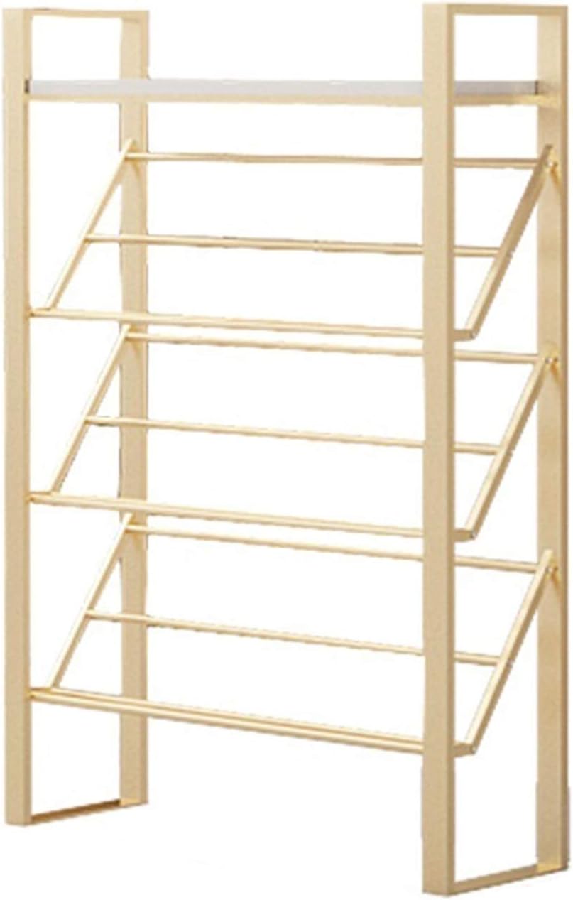 Shoe Rack 4-Tier Shoe Rack Metal Storage Shelves for Living Room Entryway Hallway and Cloakroom Good Bearing Capacity Standing Storage Organizer Shoe Shelf (Size : A) ()