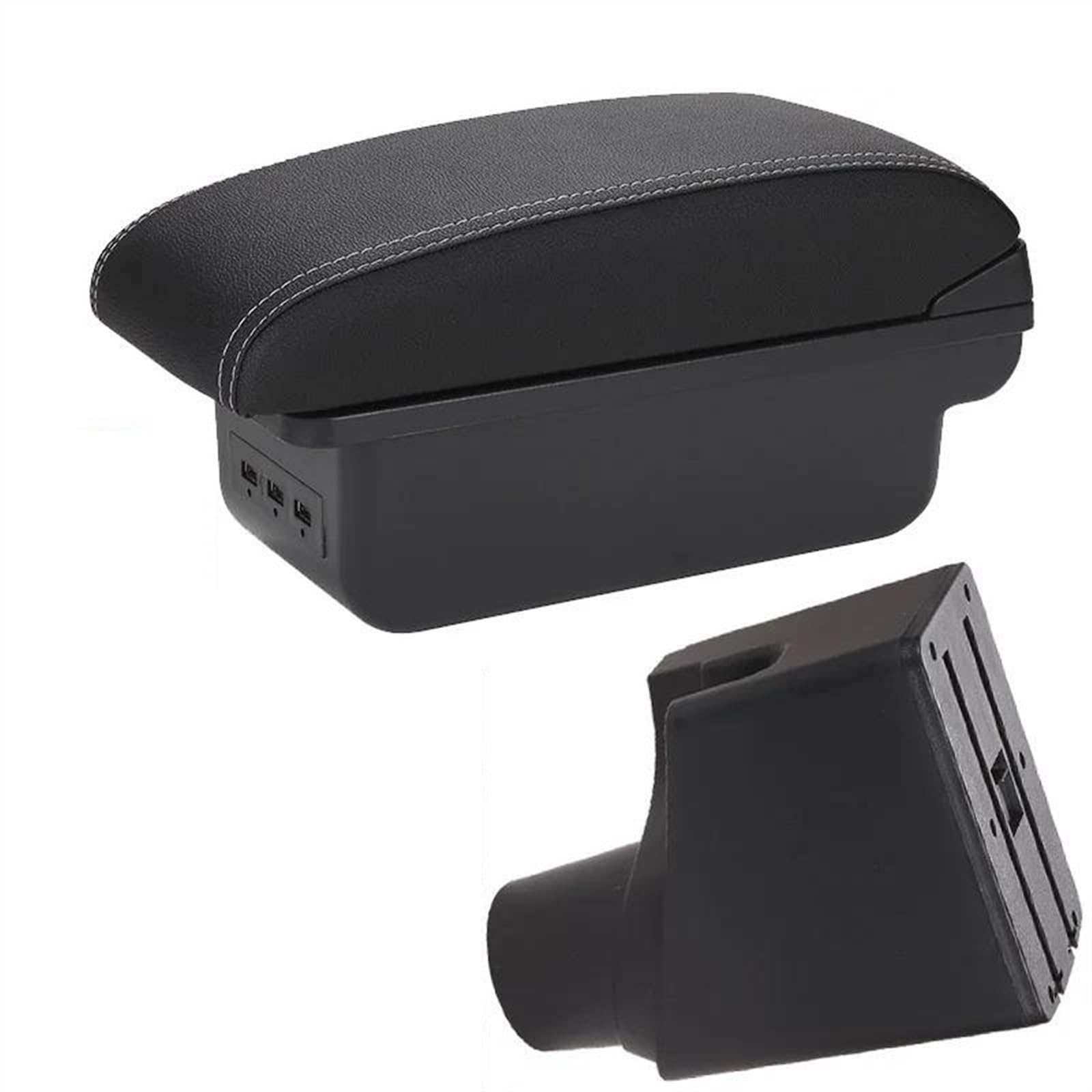 NOHEEU Car Armrest Special Storage Box Modified Parts For Yaris For Hybrid 2015-2023(B3 Black white 3USB)