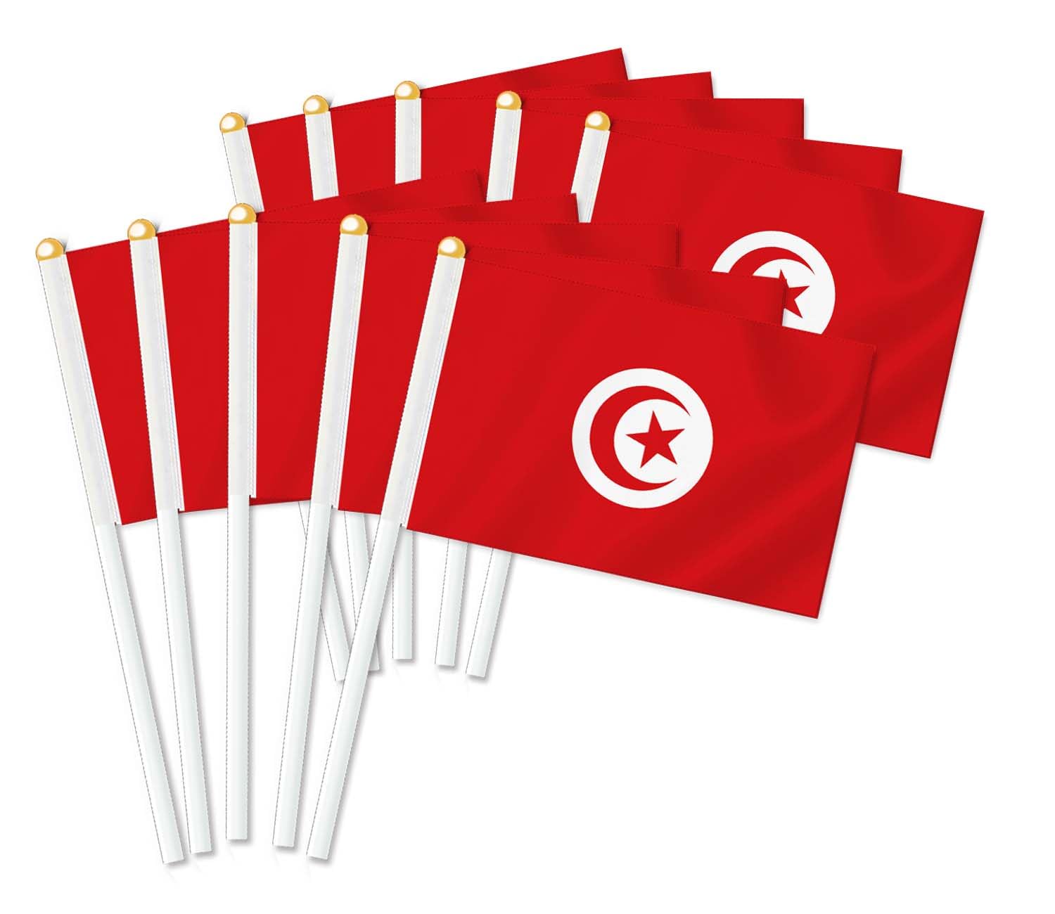 25 PCS Tunisia Handheld Flag,Tunisian Decor Hand Held Flags,Decoration Banner — image 1