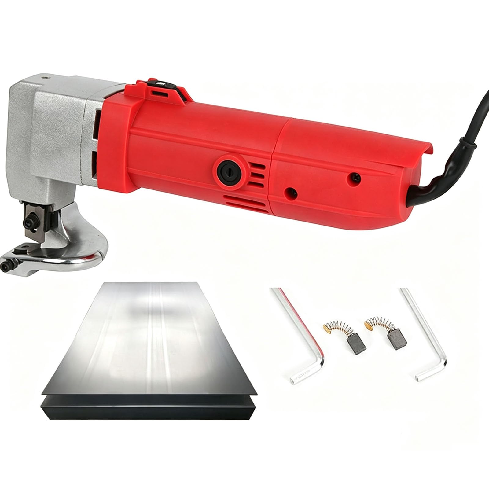 JOSBY Máquina Cizalla Eléctrica, Cizalla para Chapa De Alta Resistencia De 500 W, Capacidad De Corte Máxima De 2,5 Mm, Máquina Cizalla Eléctrica Portátil, para Cortar Chapa De Acero
