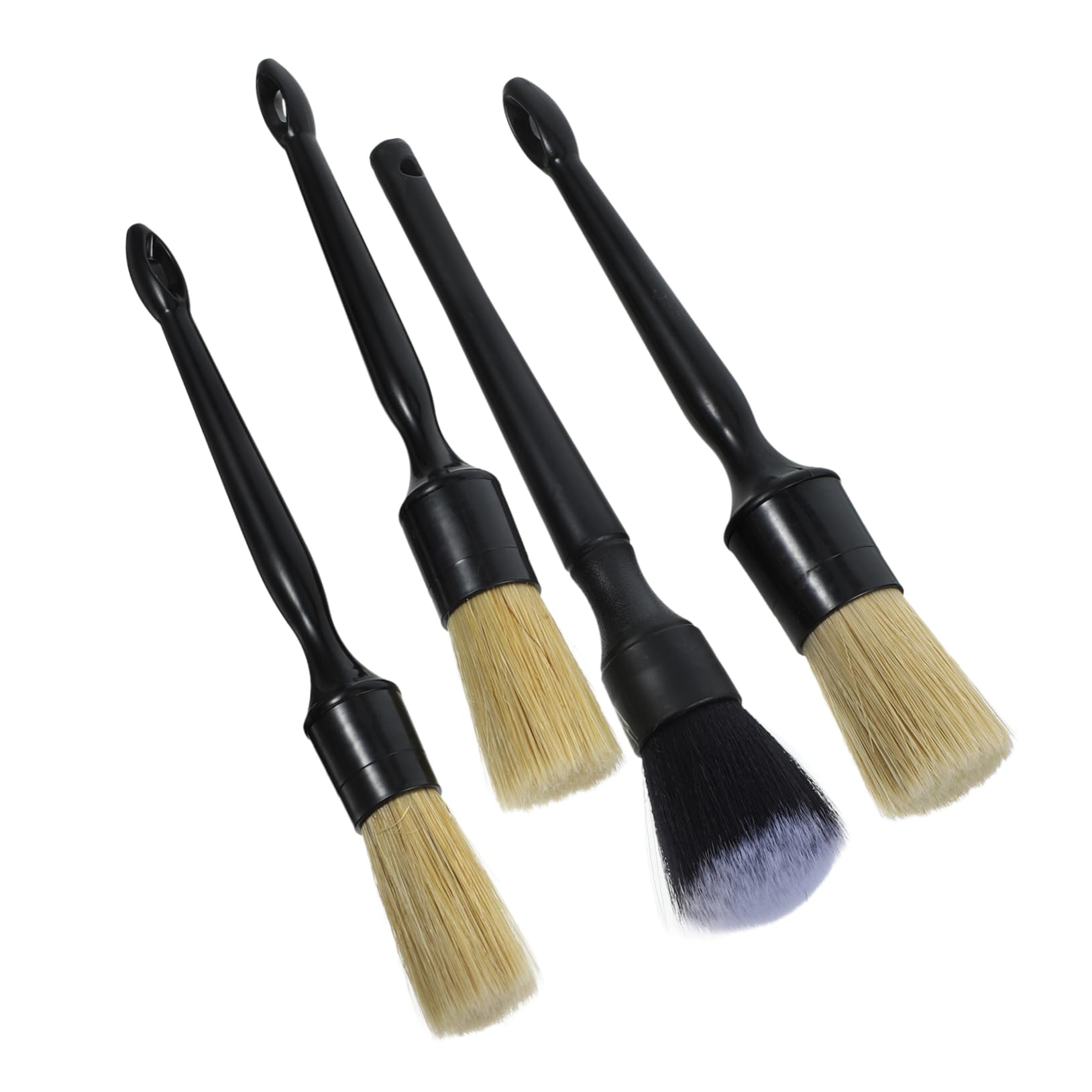 HAPINARY Boar Hair Car Detailing Brush 4 Piece Detail Kit Soft Scratch-Free Brush for Auto Cleaning