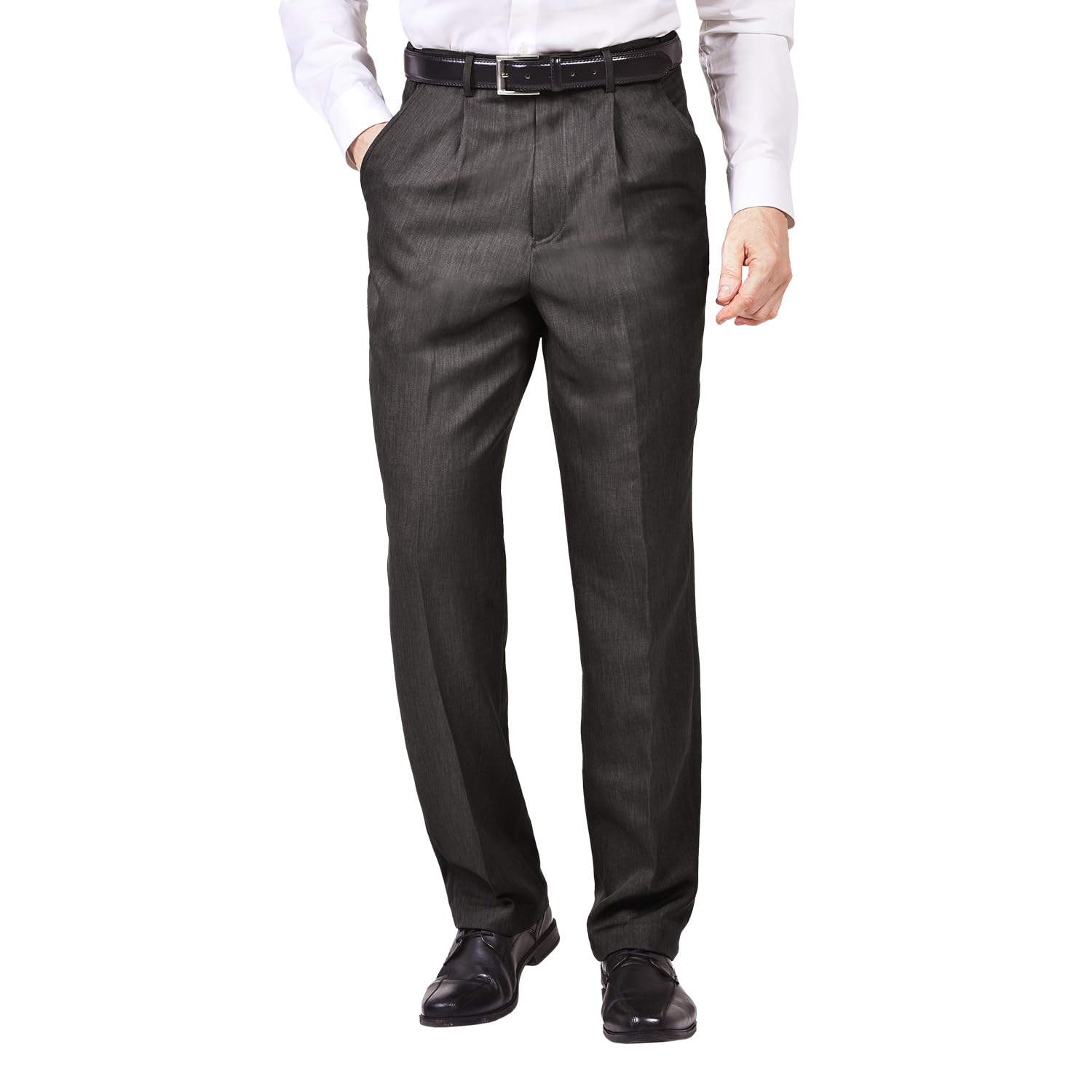 James Holton Mens Stretch Waist Trousers Smart Comfortable Hidden Elasticated Grey 34 Waist and 29 Leg Length