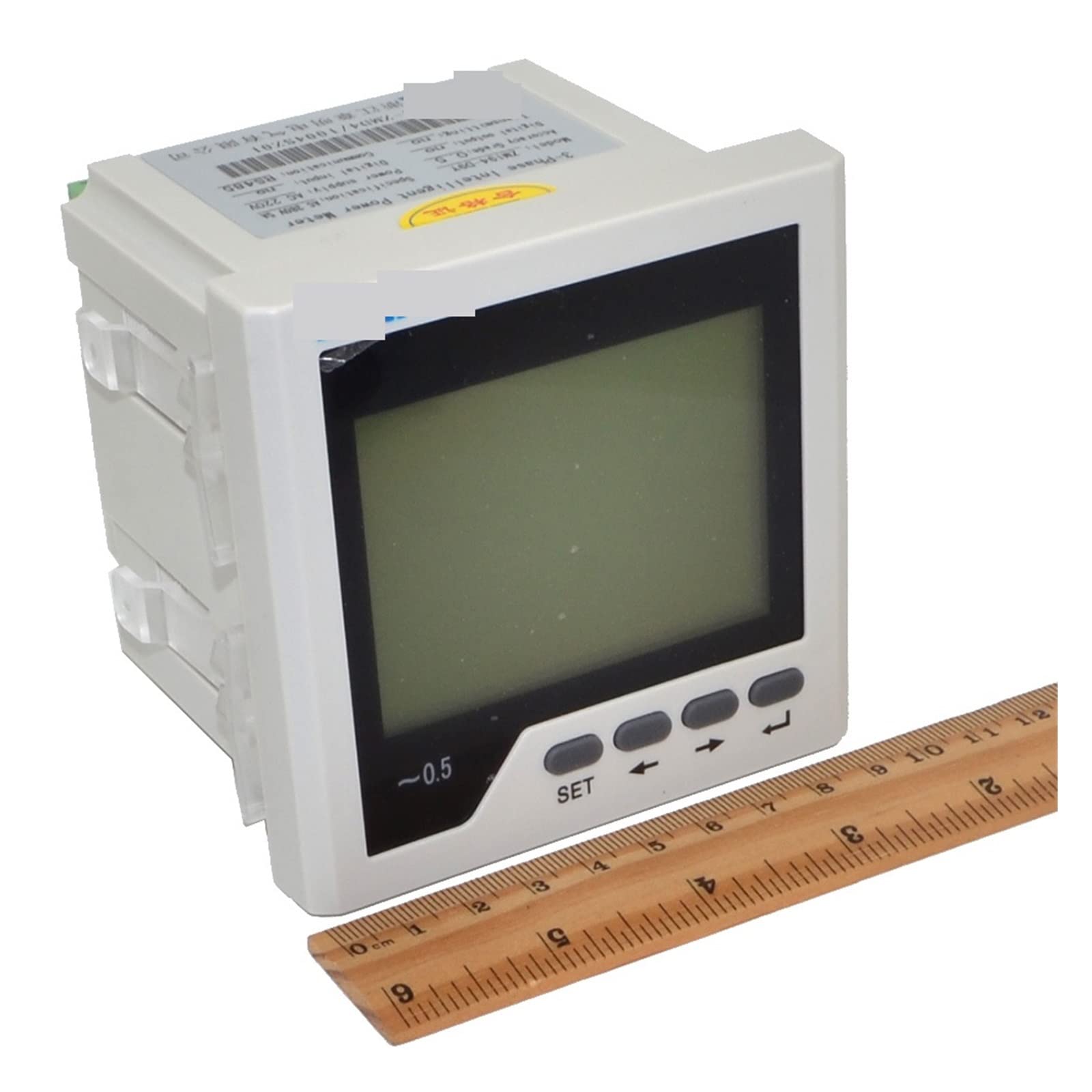 Compteur Électrique Monophasé, Ampèremètre de Compteur d'énergie réseau triphasé à Affichage LCD numérique Intelligent Multifonction avec Fonction de Communication RS485, Facile à Installer